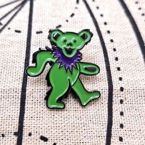 Grateful dead bear stick pin lapel accessory fashion statement